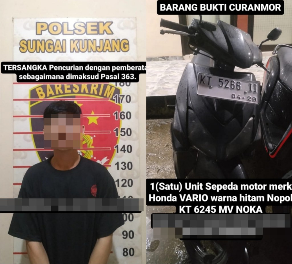 Polsek Sungai Kunjang Ungkap Kasus Curanmor, Pelaku&nbsp;Ditangkap